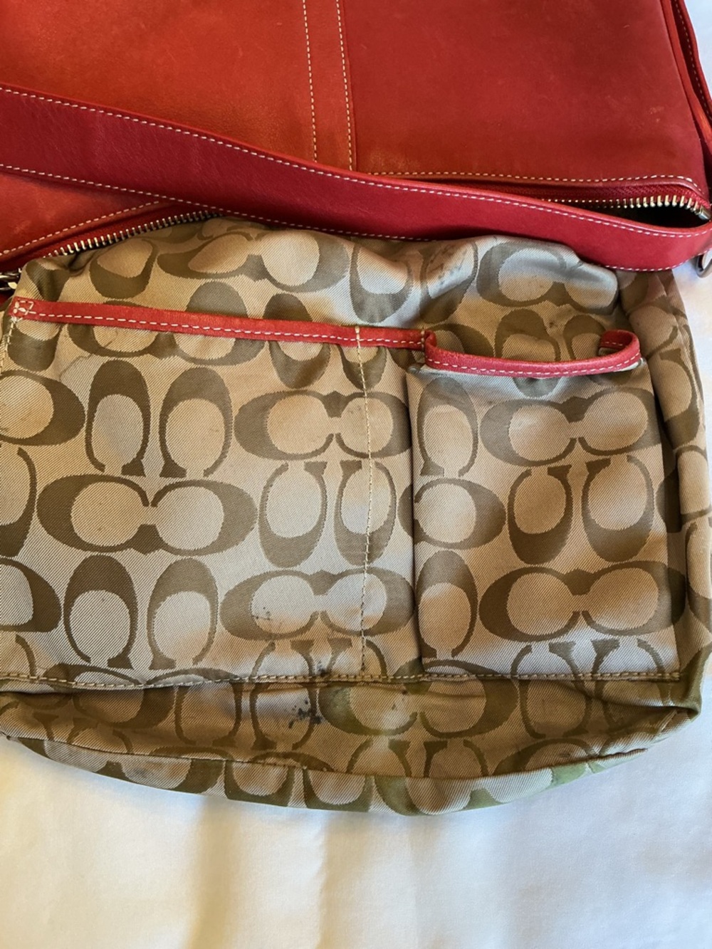 Coach Red Leather Shoulder Crossbody Bag - Picture 7 of 7